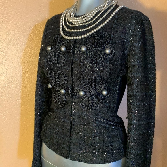 NWT Express Black Tweed Status Majorette Jacket.  Sz XS - Picture 7 of 7
